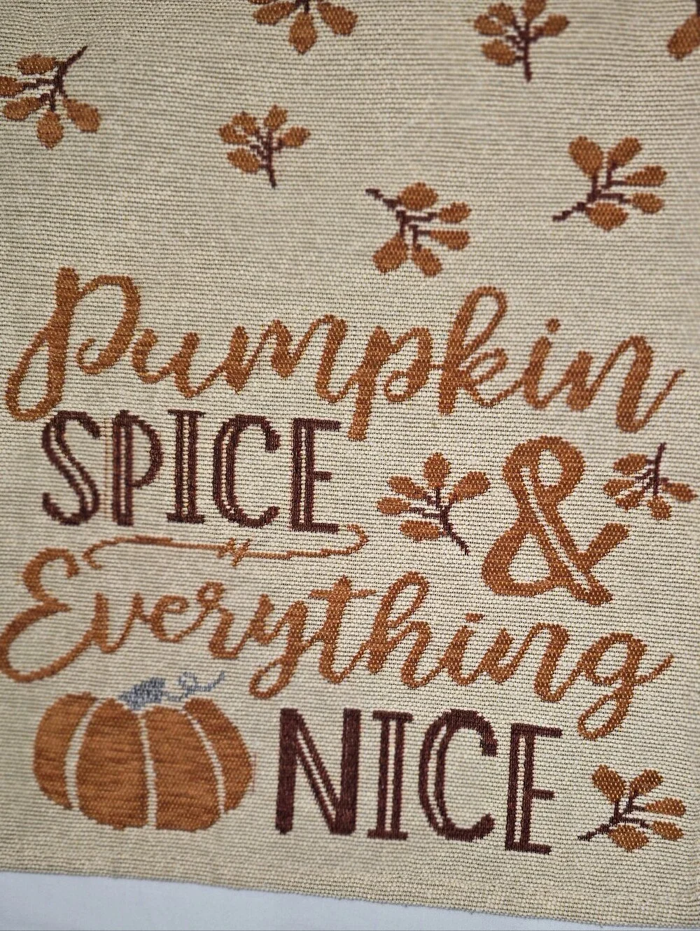 Pumpkin Spice & Everything Nice Fall Table Runner - Beige & Rust